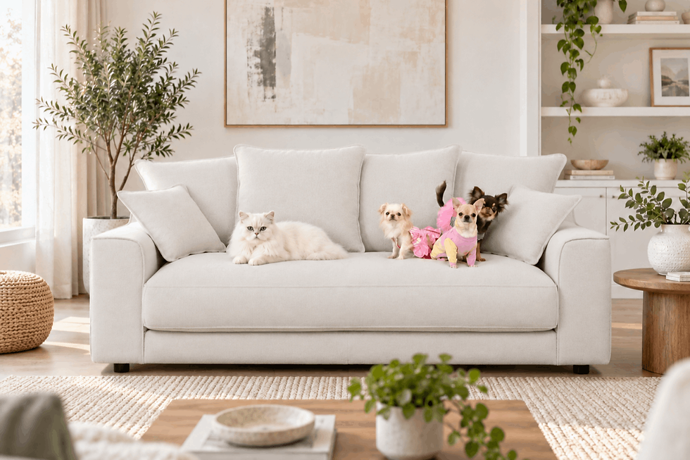โซฟาผ้า Pet Friendly สำหรับบ้านที่เลี้ยงแมวและสุนัข