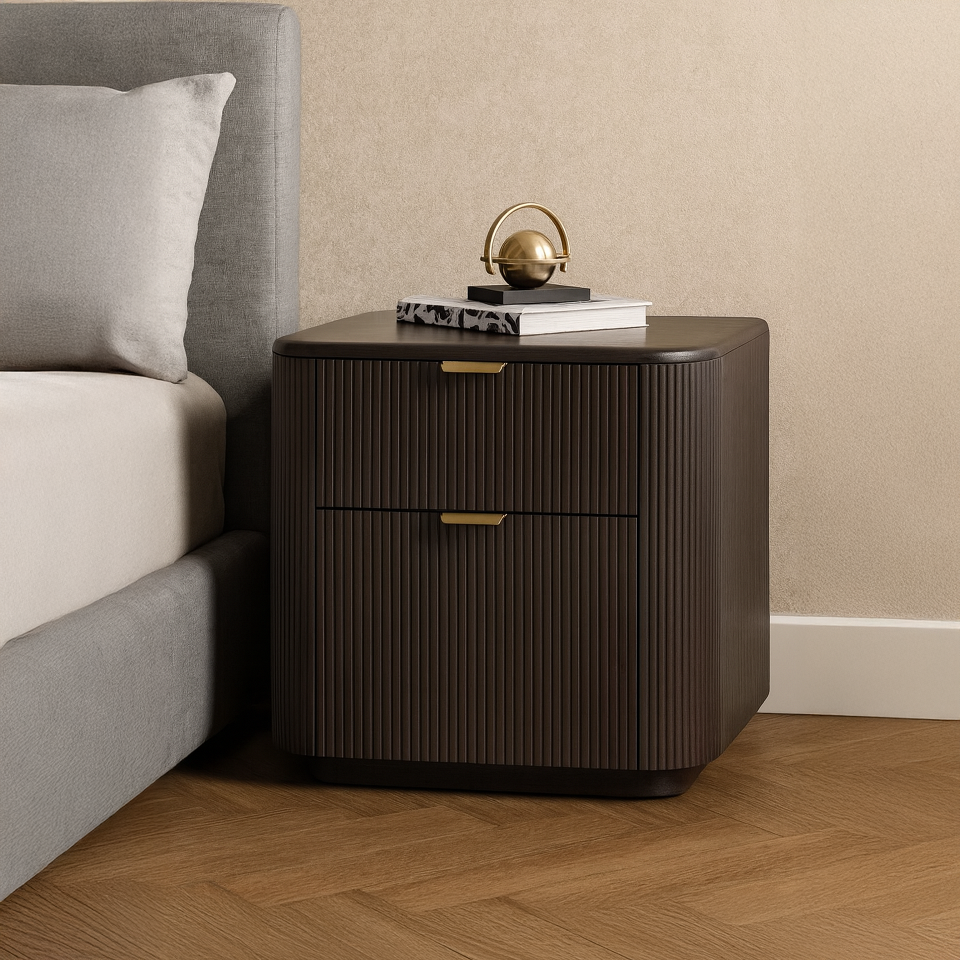 NIGHT TABLE - ZY-24002NT DARK GREY OAK