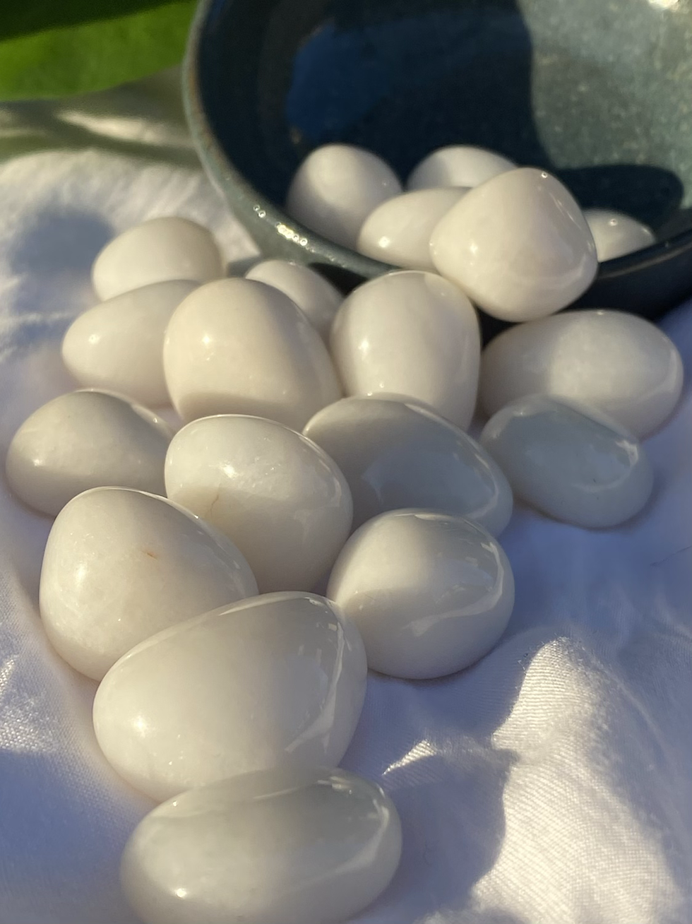 Thumbnail: Snow Quartz tumblestones | Opaque