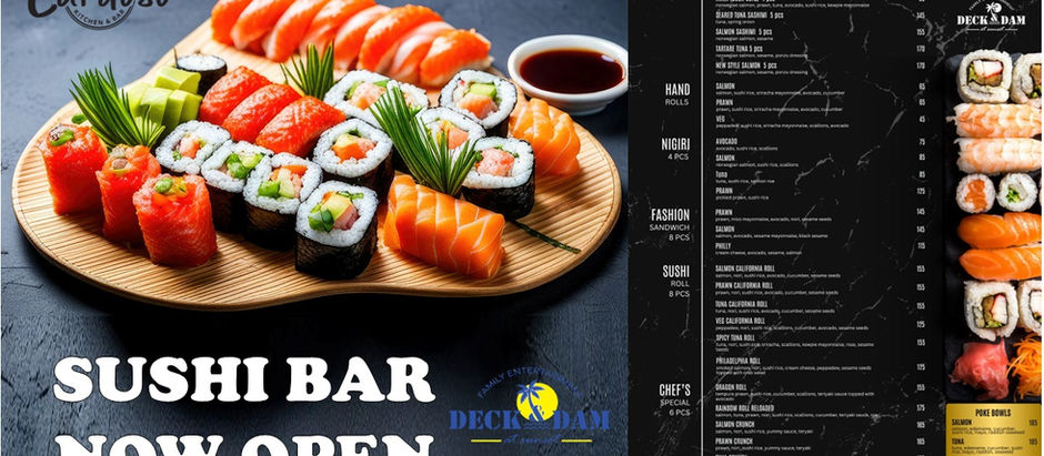 Sushi Now Available at Cardoso Deck And Dam
