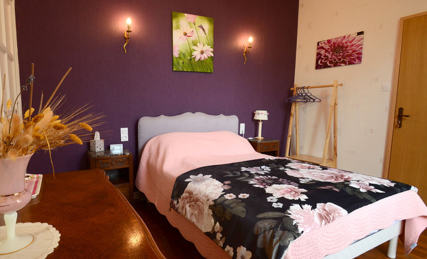 Chambre rose manoir Vendée