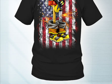 AVAILABLE Fallen Firefighter american flag shirt