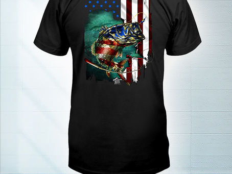 SALE OFF Fishing american flag independence day t-shirt