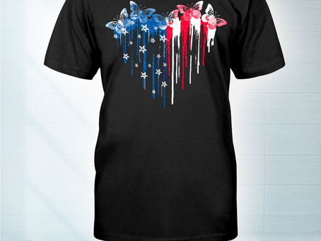 TOP Butterfly freedom hear colors t-shirt