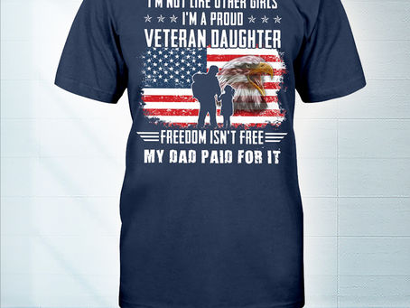 HOT I'm not like other girls I'm a Veteran Daughter american flag eagle t-shirt