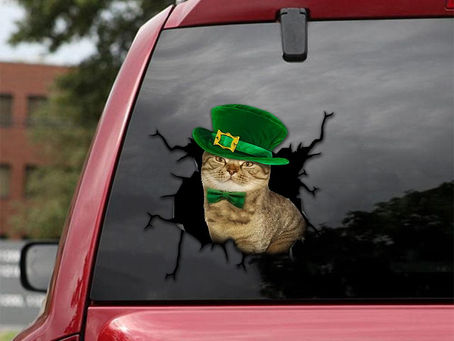 HOT Lucky cat crack car decal sticker