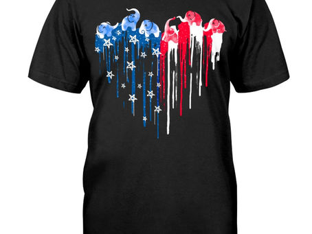 TOP Elephant freedom colorful dripping heart shirt