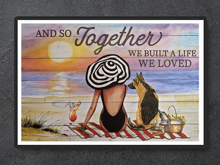 BEAUTIFUL German shepherd and girl together we build our lives canvas