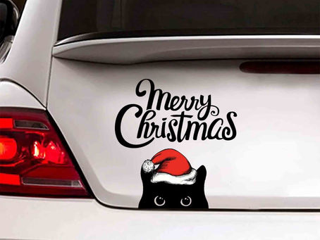 AVAILABLE Black cats merry christmas car decal sticker
