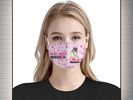 (Fast Shipping) Breast cancer awareness warrior unbreakable face mask