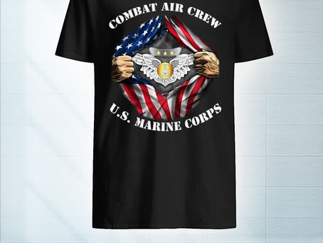 TOP Combat air crew us marine corps inside american flag shirt