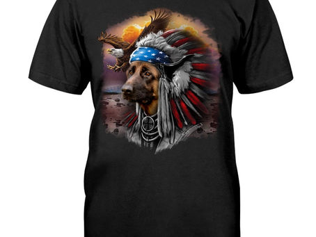 (Fast Shipping) German shepherd native american 4th of July shirt