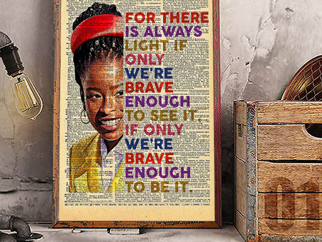 (Fast Shipping) For there is always light amanda gorman book page poster