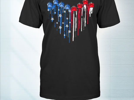 BEAUTIFUL Colorful dripping heart bear paw shirt