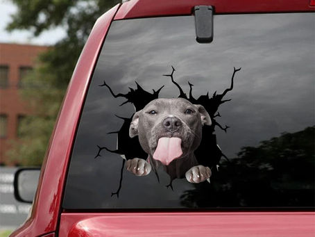 HOT Funny pitbull cute dogs sticker car decal