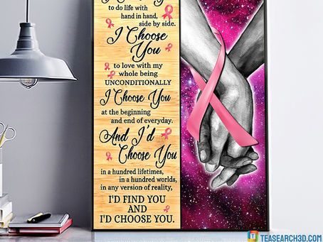 SALE OFF I choose you valentine breast cancer awareness poster
