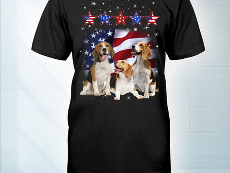 BEAUTIFUL Beagle america flag five star force t-shirt