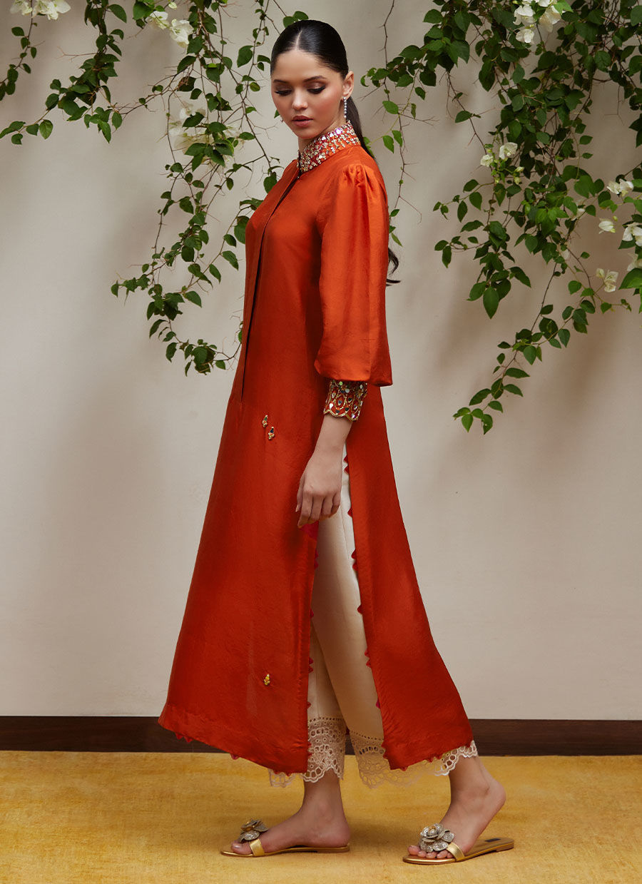 Thumbnail: Yuri Rust Raw Silk Shirt 