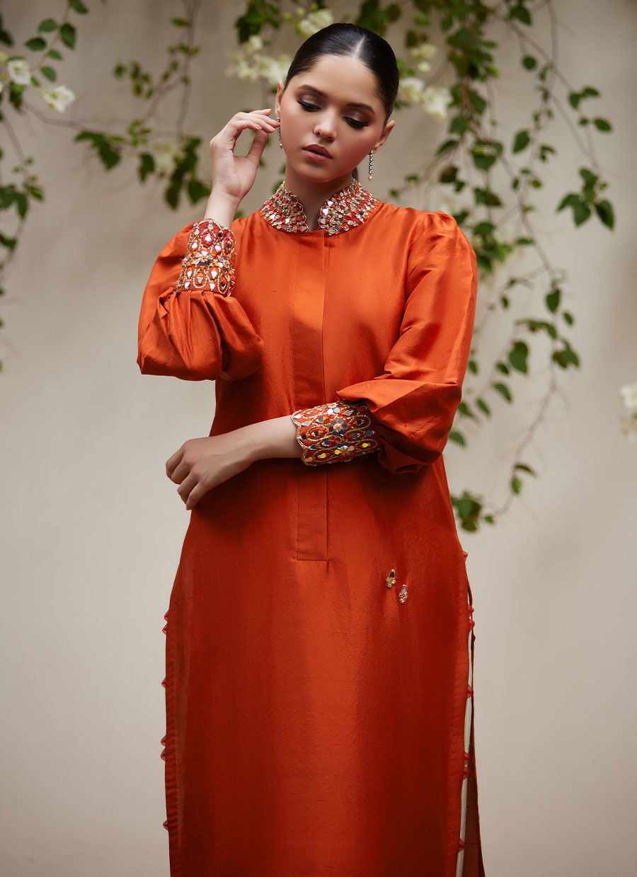 Thumbnail: Yuri Rust Raw Silk Shirt 