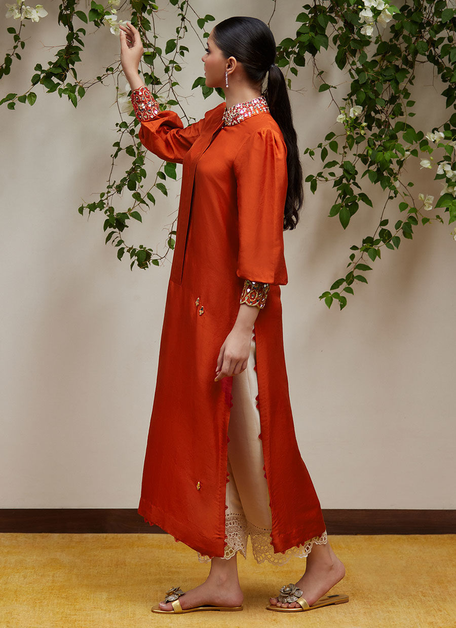 Thumbnail: Yuri Rust Raw Silk Shirt 
