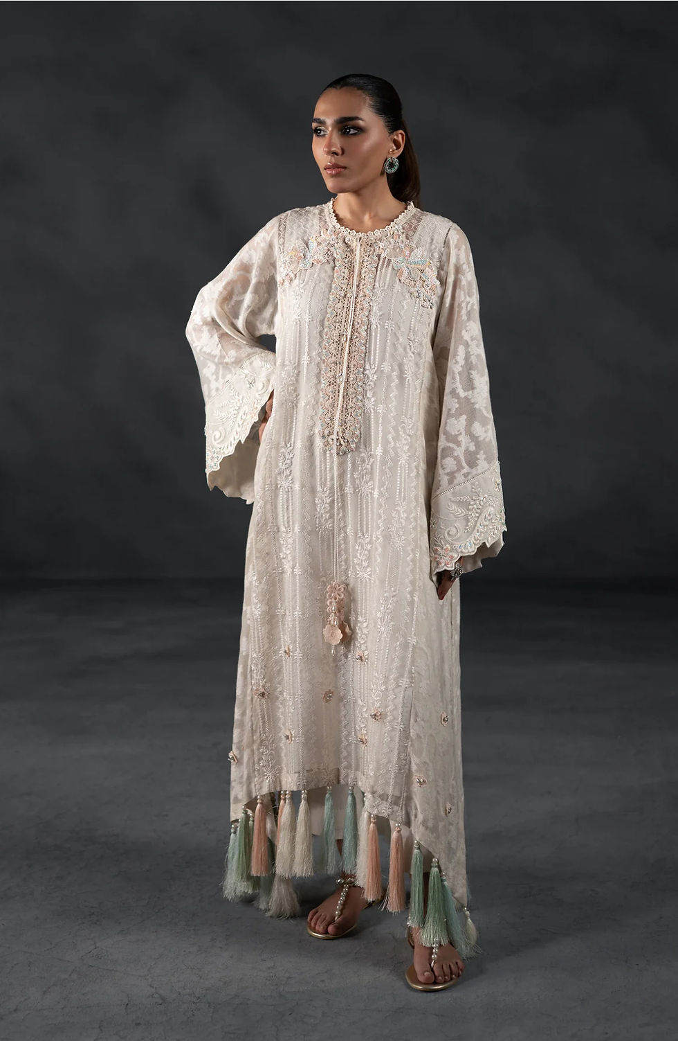 Pastel Tassel Kaftan Set