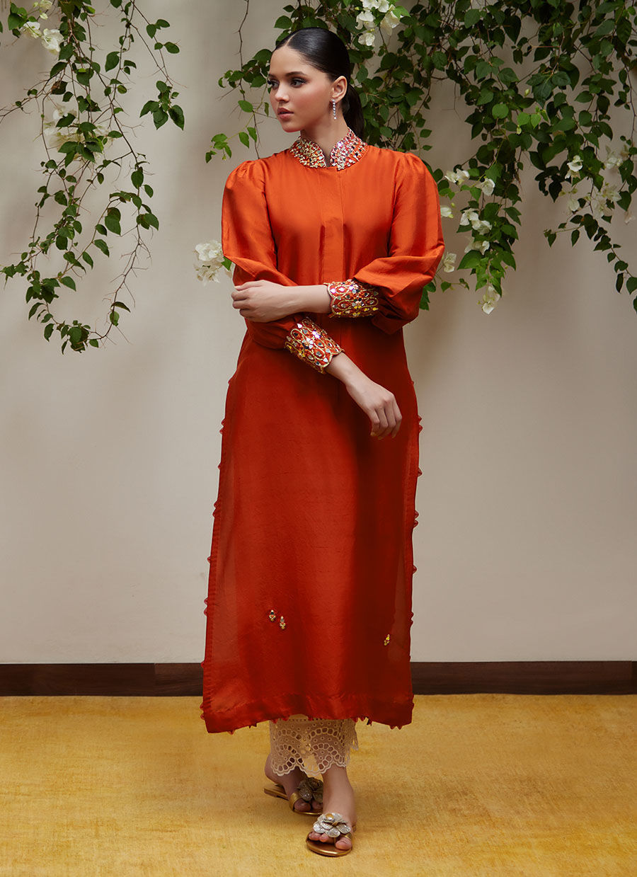 Thumbnail: Yuri Rust Raw Silk Shirt 