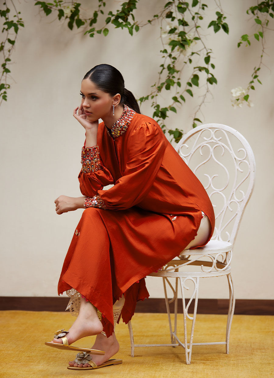 Thumbnail: Yuri Rust Raw Silk Shirt 