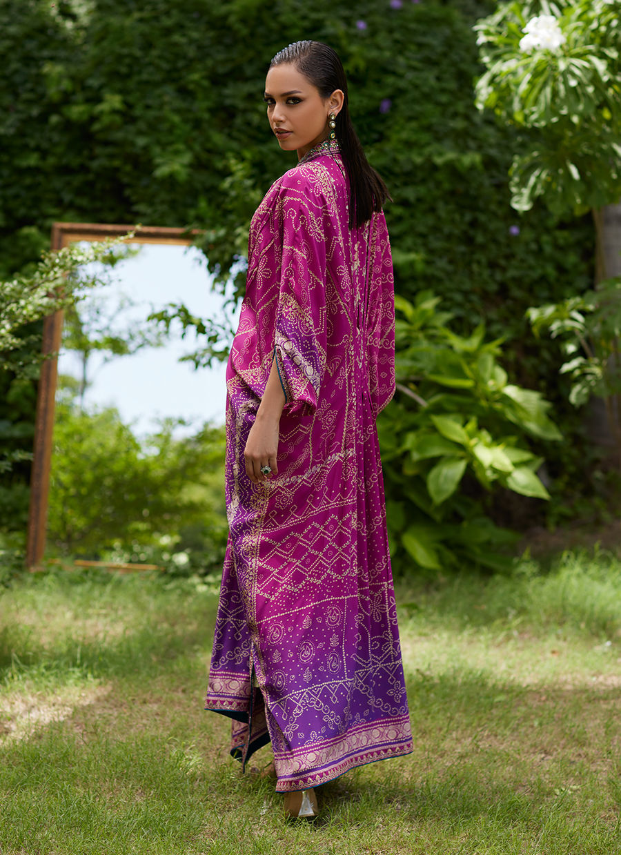 Thumbnail: Zahli Magenta Ombre Kaftan