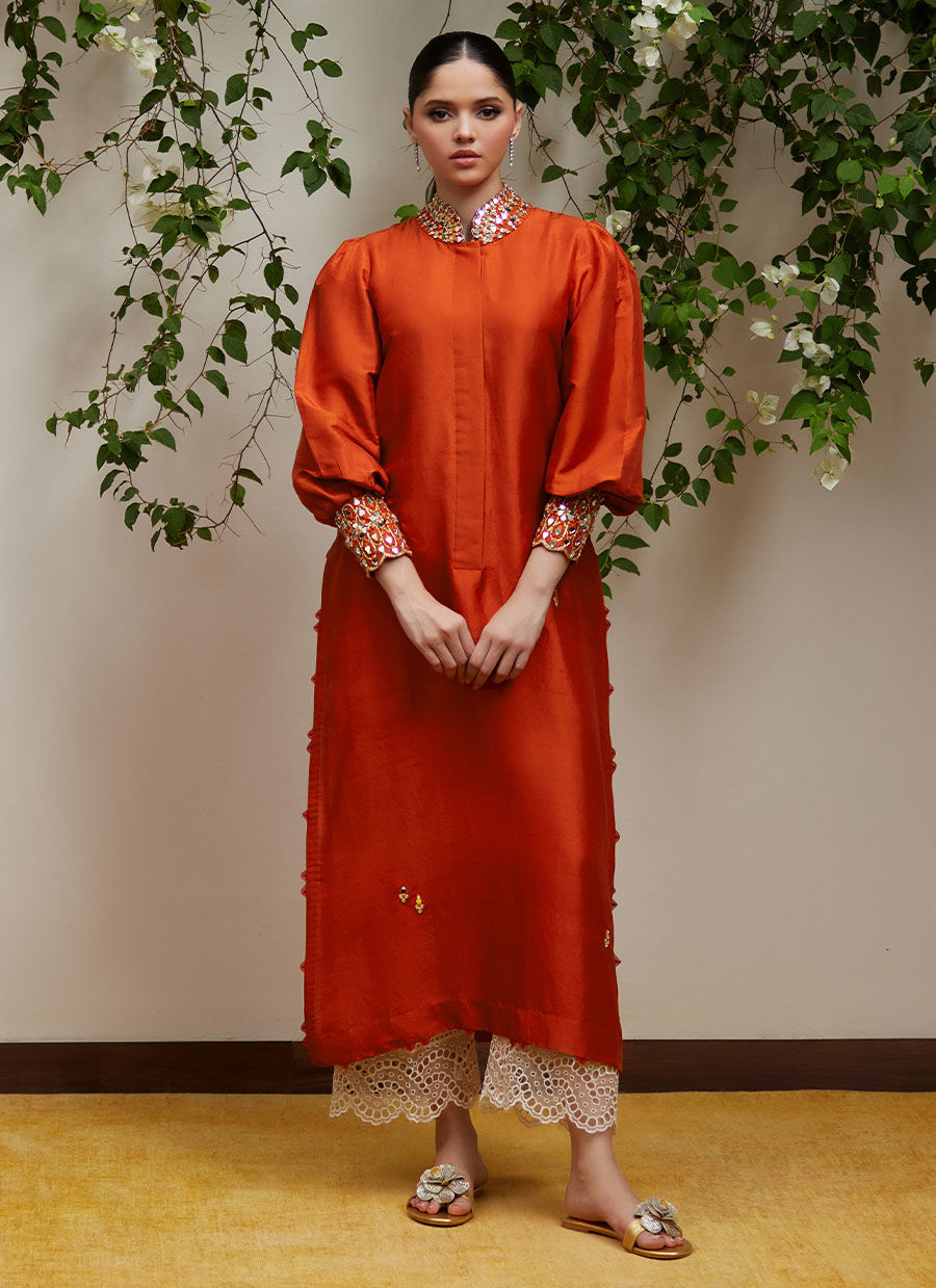 Thumbnail: Yuri Rust Raw Silk Shirt 