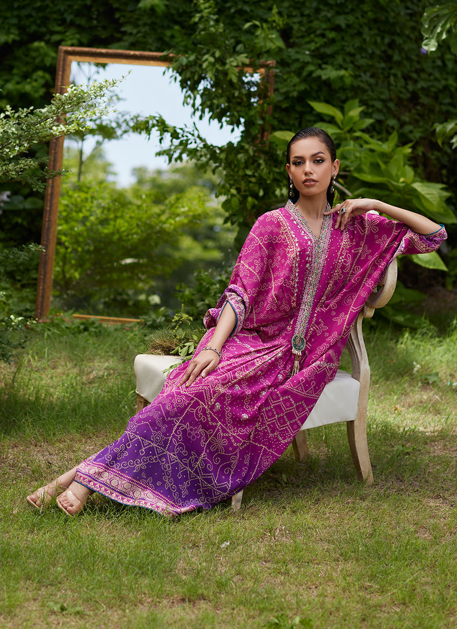 Thumbnail: Zahli Magenta Ombre Kaftan