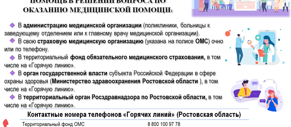 КУДА ОБРАТИТЬСЯ, ЕСЛИ ВАМ ТРЕБУЕТСЯ ПОМОЩЬ В РЕШЕНИИ ВОПРОСА ПО ОКАЗАНИЮ МЕДИЦИНСКОЙ ПОМОЩИ