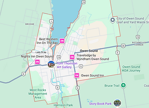 Google Maps view of Owen Sound, Ontario – service area for Velora Water Systems luxury residential and light commercial water filtration