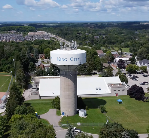 Aerial view of King Township, Ontario showing rural landscapes, countryside communities, and surrounding residential areas – Velora Water Systems service area for premium water filtration and softener systems