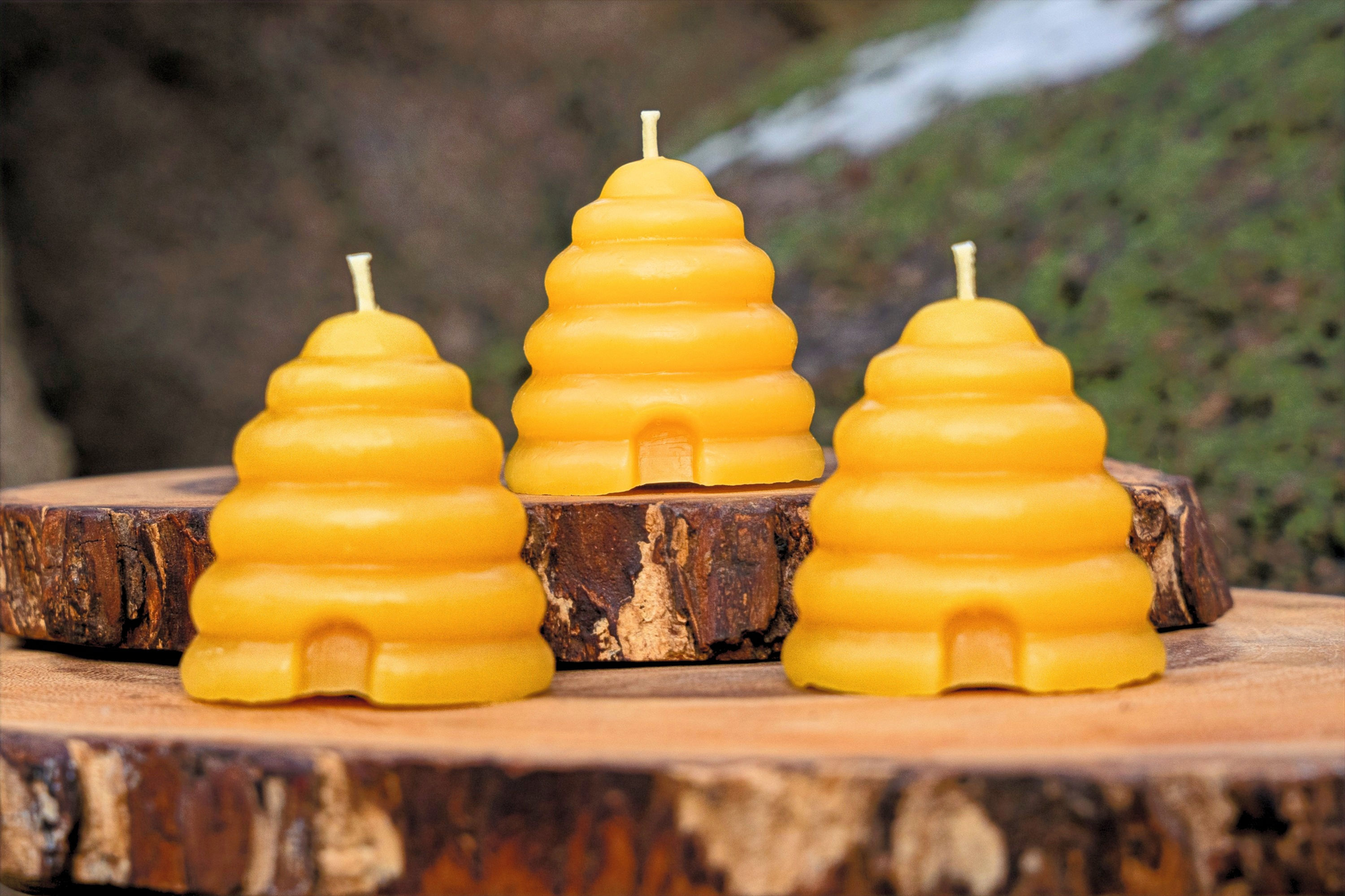 Beehive Skep Votive Candles (Set of 3)