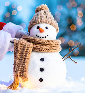 cheerful-snowman-stands-proudly-snowy-winter-wonderland-adorned-with-cozy-knitted-hat-and-