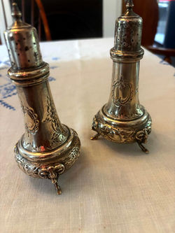 Silver plated salt and pepper shakers