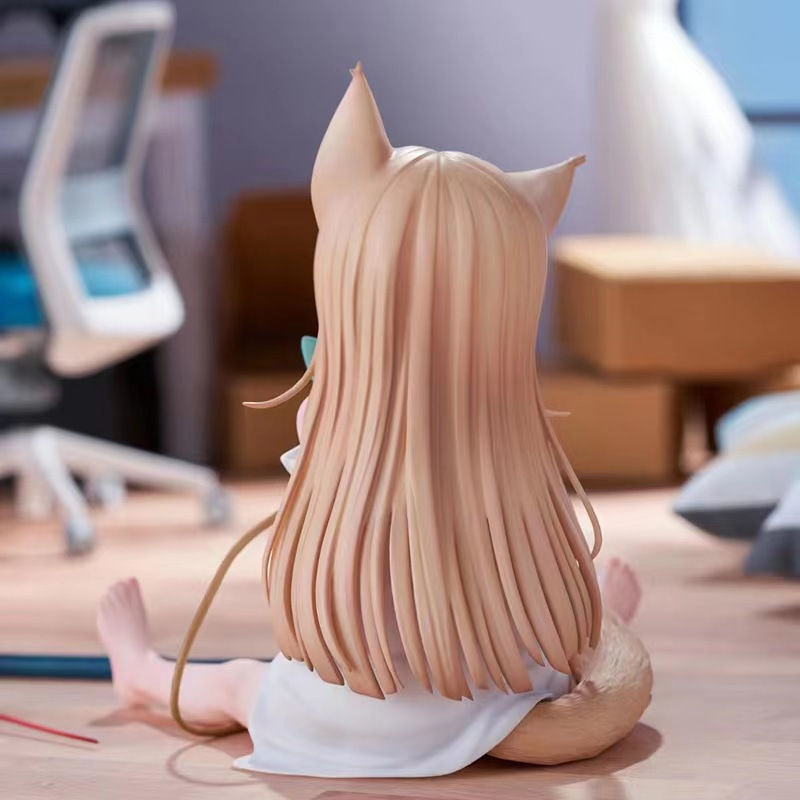 Thumbnail: 14/21CM GOLDEN HEAD My Cat Is A Kawaii Girl Anime Figure Sakura Soybean Flour Si