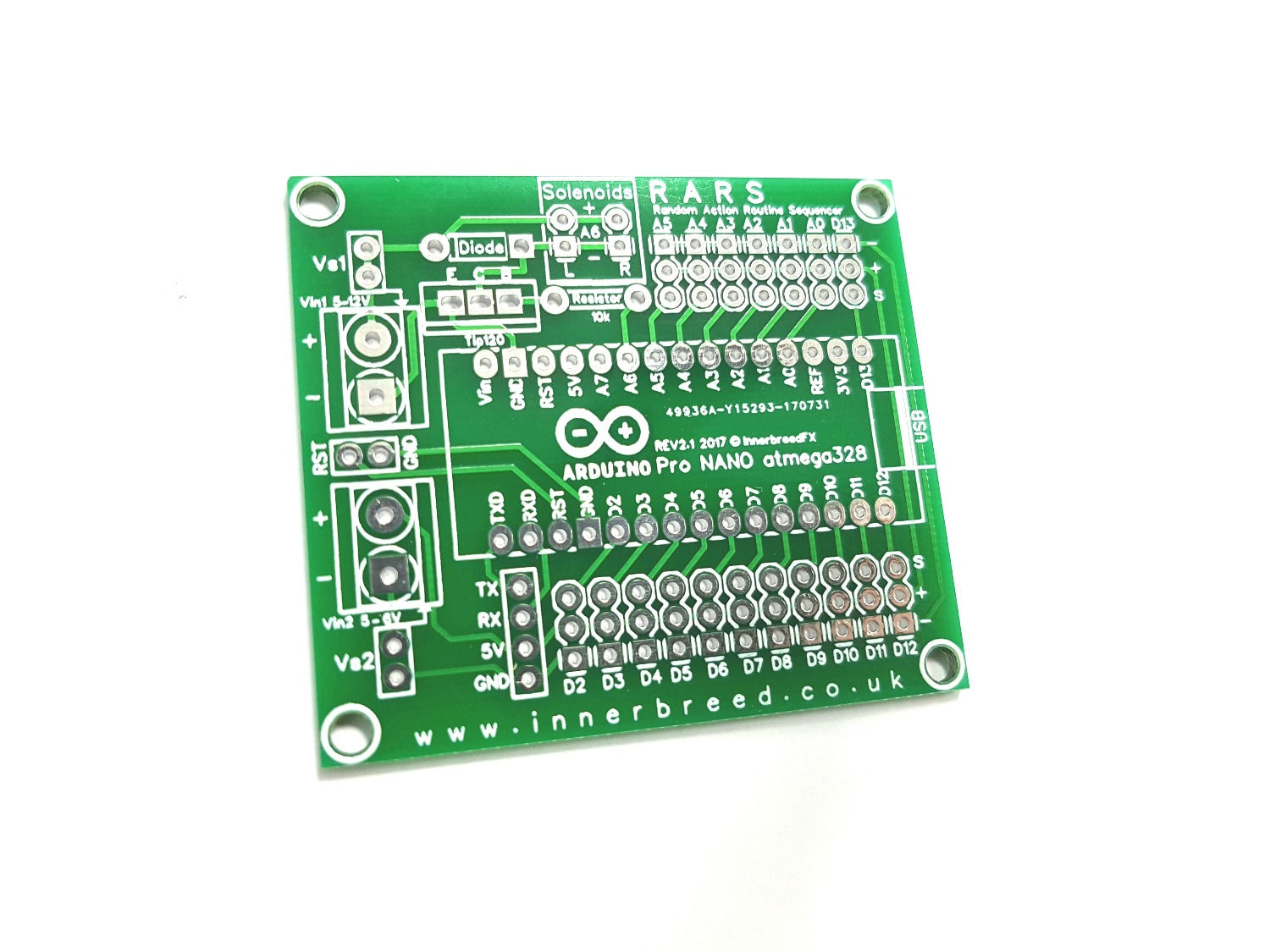 Arduino Nano RARS Board rev 2.1 (Unsoldered)