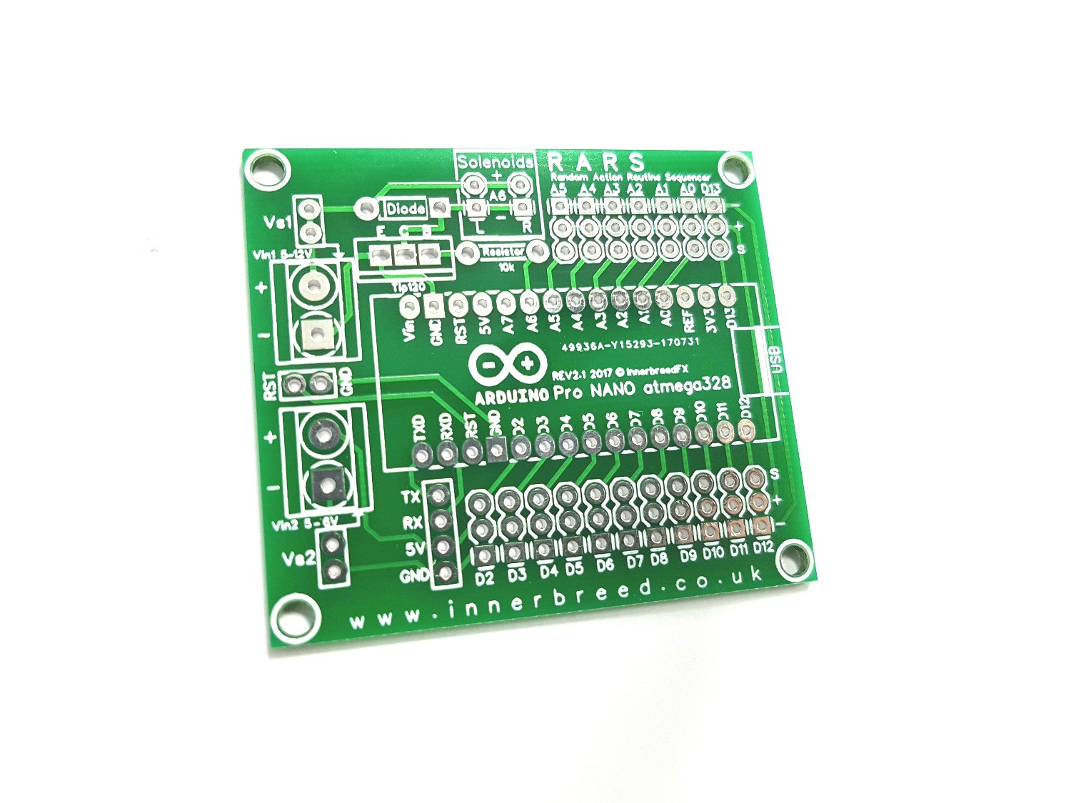 Arduino Nano RARS Board rev 2.1 (Unsoldered)