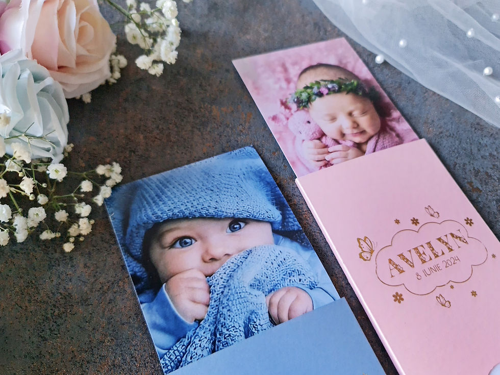 Miniatură: IC-033 Invitatie pentru cumetrie sau botez cu fotografia copilului
