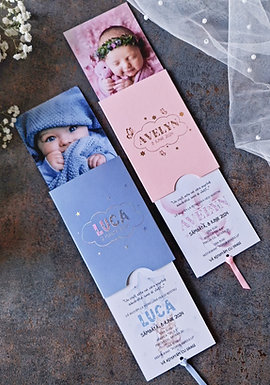 IC-033 Invitatie pentru cumetrie sau botez cu fotografia copilului