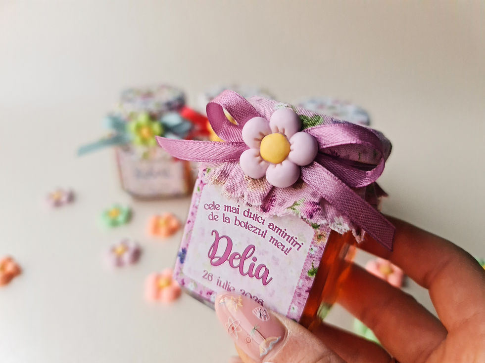 Miniatură: MC-059 Borcanase cu miere cu decor floral