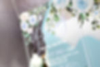 Miniatura: Acrylic wedding invitations with white and light blue roses