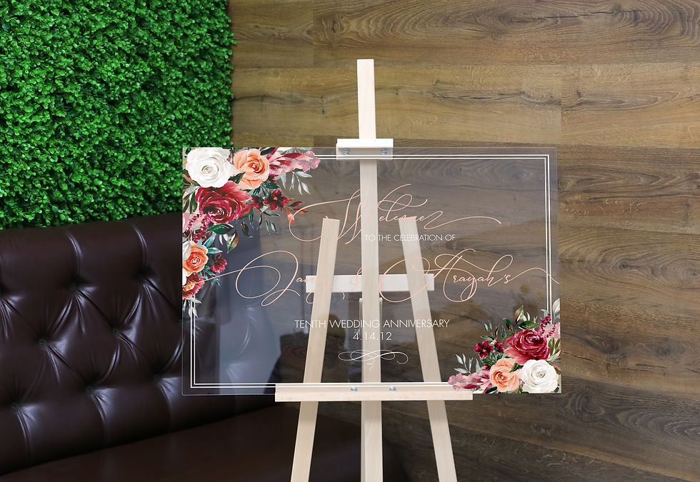 Miniatură: WS-001 Panou de bunvenit din sticla organica / acril. Print Floral