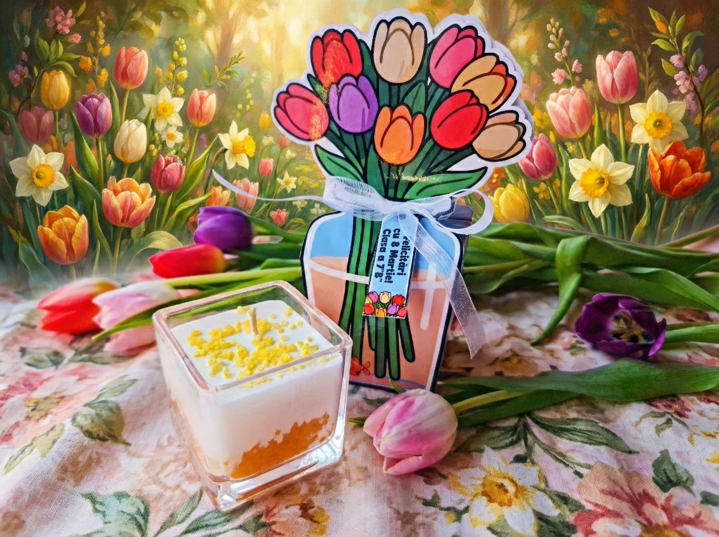 Mini cadou 8 Martie - cutiuța cu lumanare parfumată