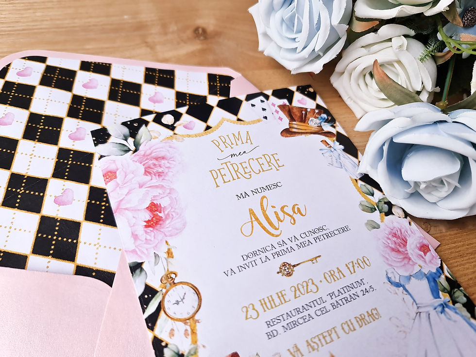 Miniatură: IC-022 Invitatie in stilul Alice in tara minunilor