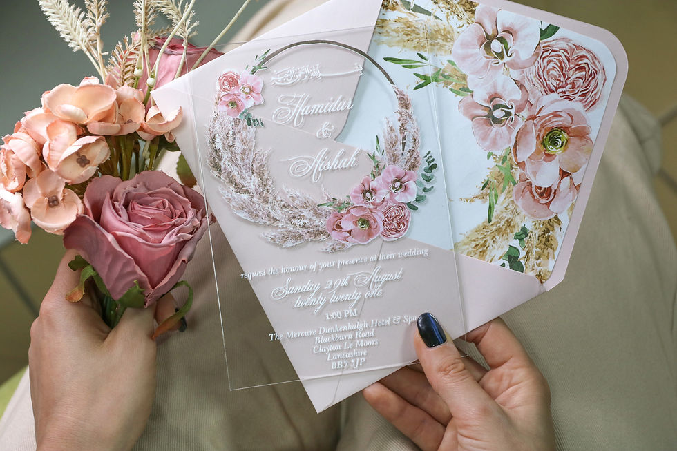 IS-043 Invitatie transparenta in stil boho