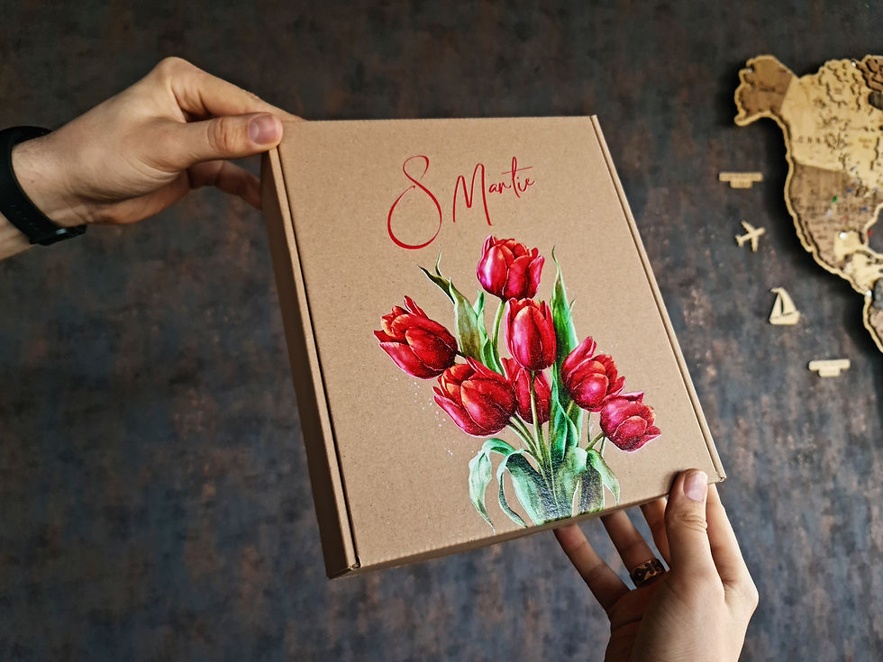 Miniatură: Cutii din carton ondulat, craft, cu print color