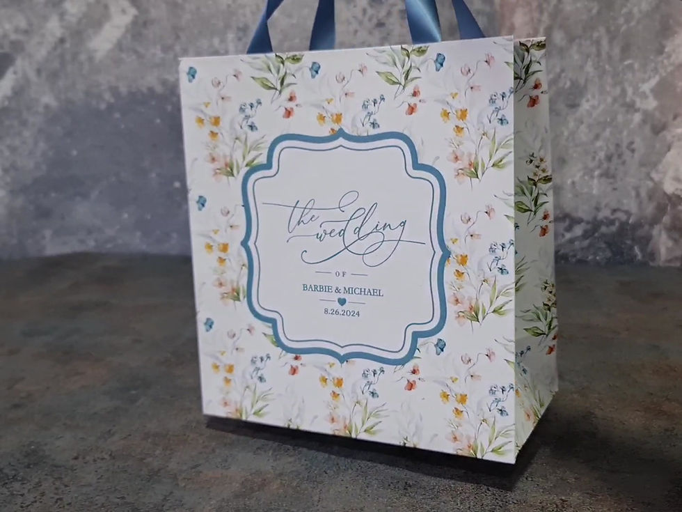 Miniatura: Wedding welcome bags with province pattern. Personalized hotel guest bags