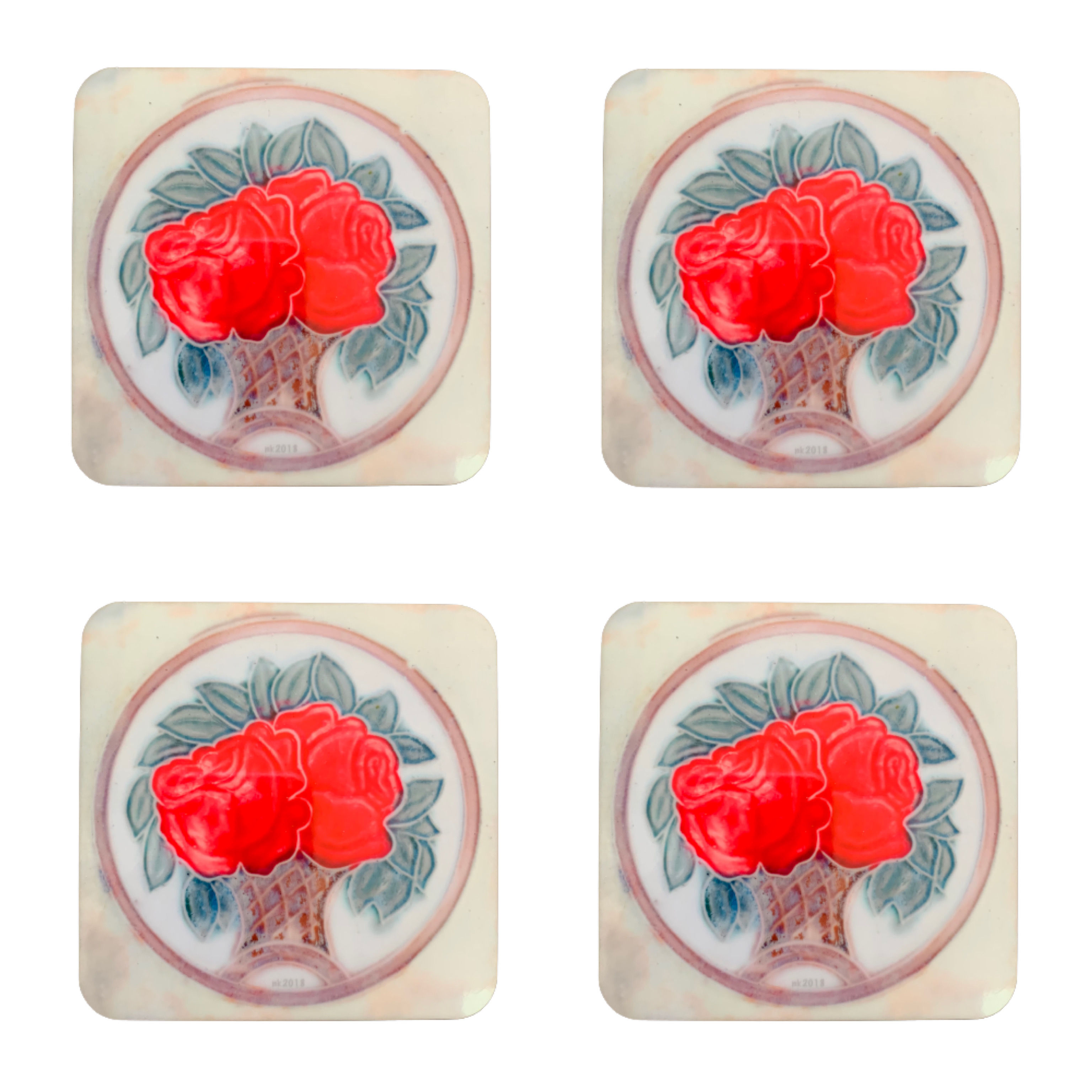 Peranakan Tiles #4a, Set of 4 Coasters